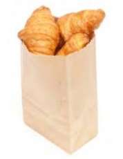 Image de Sacs Croissant Kraft BRUN neutre -14+7x28cm - lot de 1000