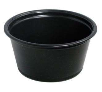 Image de Pot à sauce micro ondable PP noir 60ml - lot 125