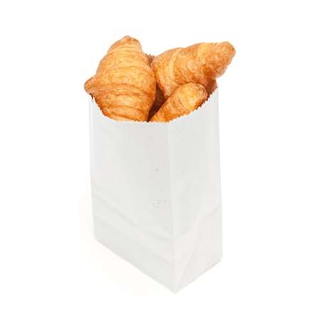 Image de Sacs Croissant Kraft BLANC neutre -14+7x28cm - lot de 1000