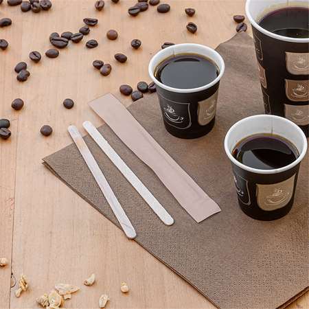 Image de Agitateur bois 11cm emballage individuel - Sachet de 1000