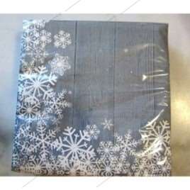 Image de Serviettes 40x40cm ouate 3P SOUS LA NEIGE Bleu - lot de 50