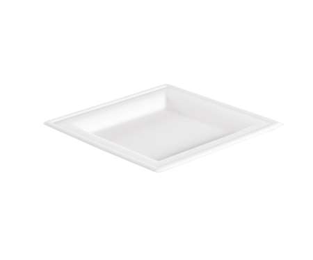 Image de Assiette carrée fibre de canne bio 160mm - Lot de 50