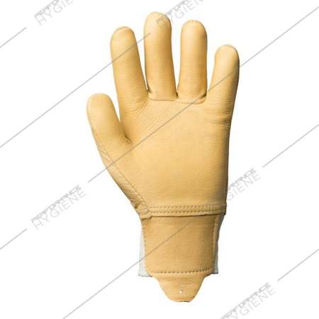 Image de Gants cuir pleine fleur beige hydrofuge - T9 - Lot de 5